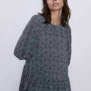 Zara micro dot mini dress black/white NWT. XS